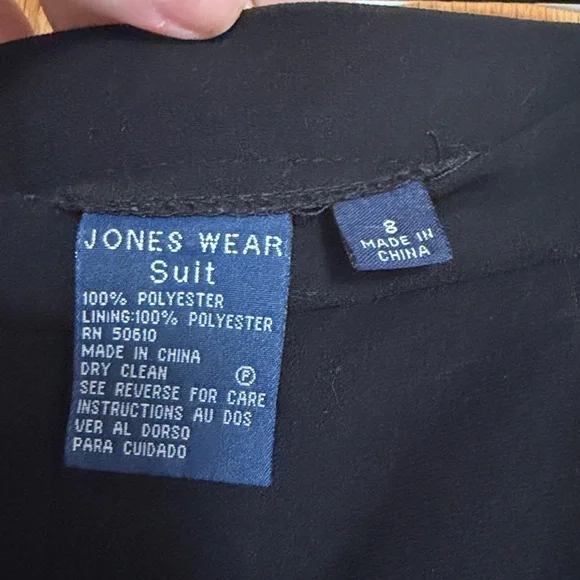 Jones Suit Wear Pants Vintage Women's Size 8 Black Suit Pants - Picture 3 of 4